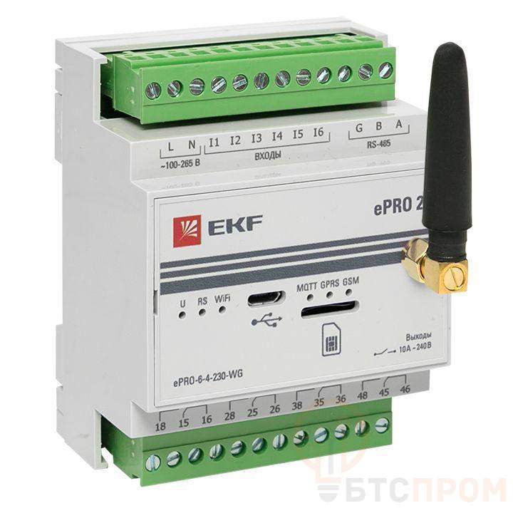 Контроллер базовый ePRO 24 удаленного управления 6вх/4вых 230В WiFi GSM с внешней антенной PROxima EKF ePRO-6-4-230-WG1 фото в каталоге от BTSprom.by  Контроллер базовый ePRO 24 удаленного управления 6вх/4вых 230В WiFi GSM с внешней антенной PROxima EKF ePRO-6-4-230-WG1 фото в каталоге от BTSprom.by