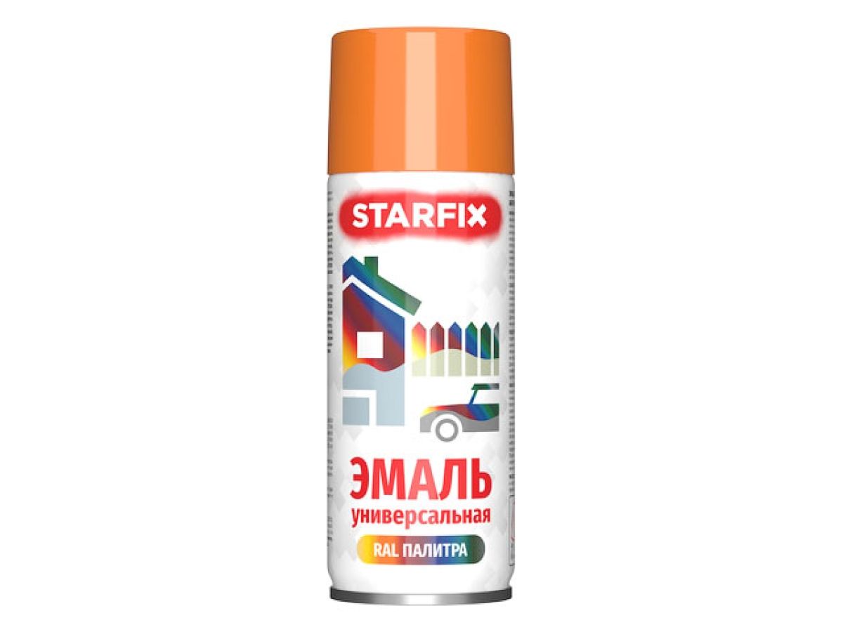 краска-эмаль аэроз. универсальная оранжевый starfix 520мл (2004) (чистый оранжевый, глянцевая) sm-96032-1 от BTSprom.by