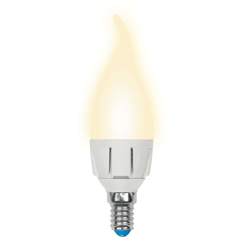 лампа светодиодная led-cw37 7w/ww/e14/fr plp01wh яркая 7вт свеча на ветру матовая 3000к тепл. бел. e14 (упак. картон) uniel ul-00002416 от BTSprom.by