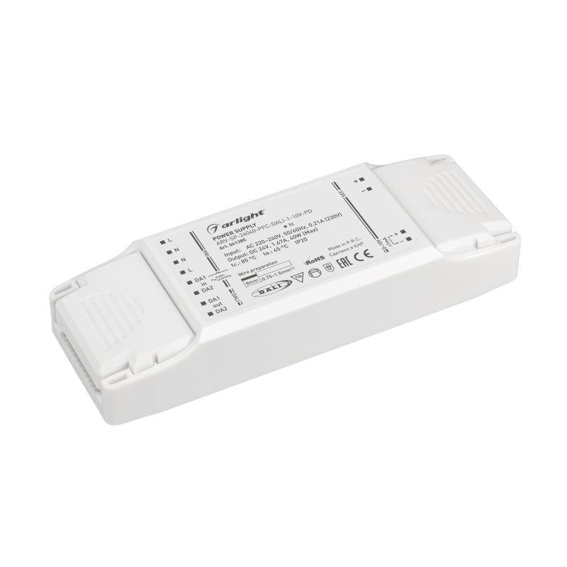 блок питания arv-sp-24040-pfc-dali-1-10v-pd 24в 1.67а 40вт ip20 пластик arlight 041385 от BTSprom.by