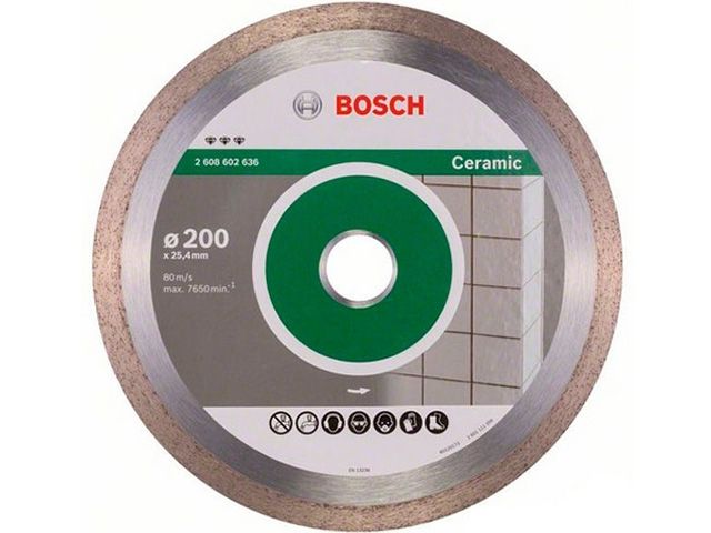 алмазный круг 200х25.4 мм по керамике сплошн. best for ceramic bosch (сухая/мокрая резка) 2608602636 от BTSprom.by
