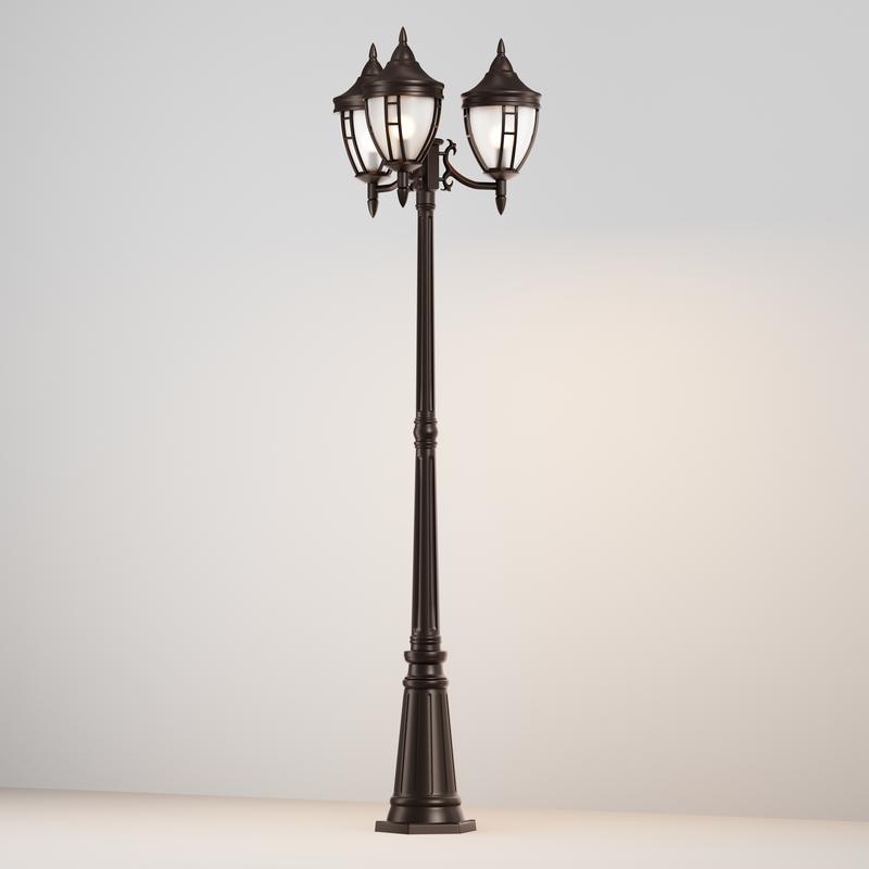 светильник rivoli 3х60вт e27 ip44 садово-парковый maytoni o026fl-03b от BTSprom.by