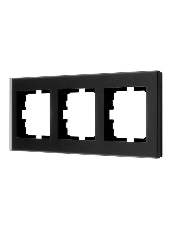 рамка 3-местн. гориз. vesna стекло черн. матов. lezard 742-5980-148 от BTSprom.by