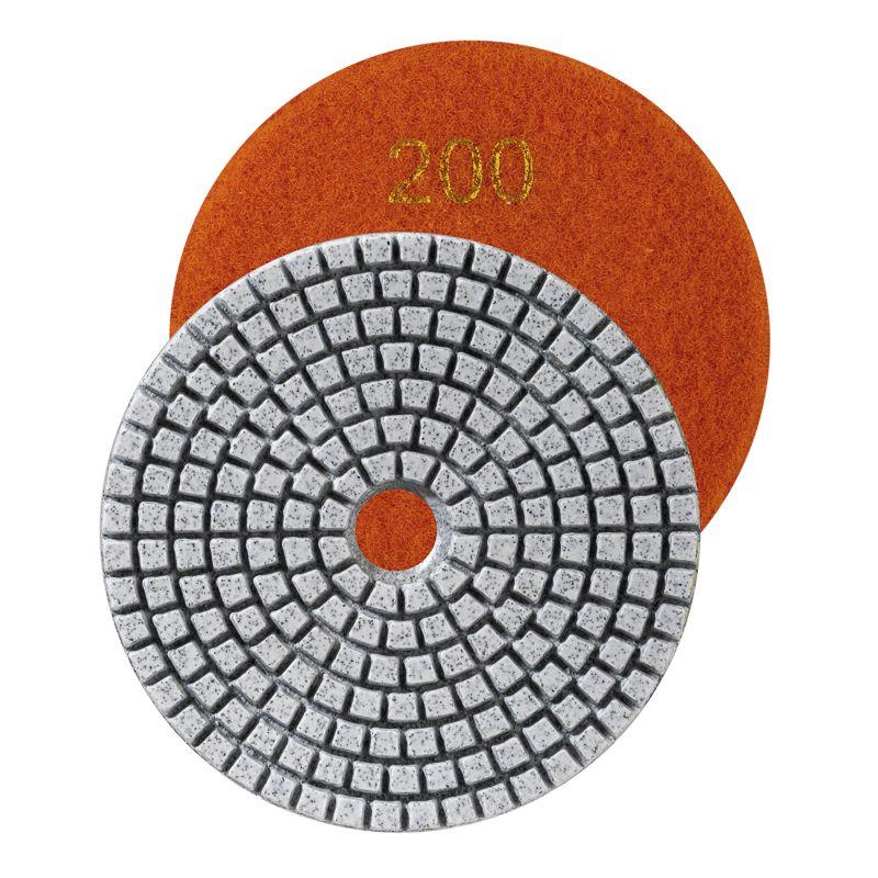 круг алмазный гибкий шлифовальный черепашка 125мм p200 сухое/мокрое шлифование kranz kr-90-0310 от BTSprom.by