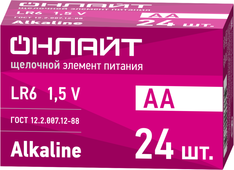 элемент питания алкалиновый 90 635 obt-alk-lr6-box24 (бокс 24шт) онлайт 90635 от BTSprom.by