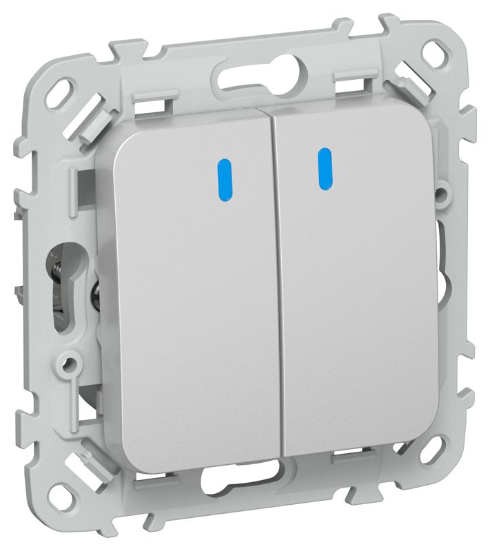 выключатель кнопочный 2-кл. сп flite вс12-2-1-фла 10а с индикацией механизм алюм. iek fi-v24-1-10-1-k47 от BTSprom.by