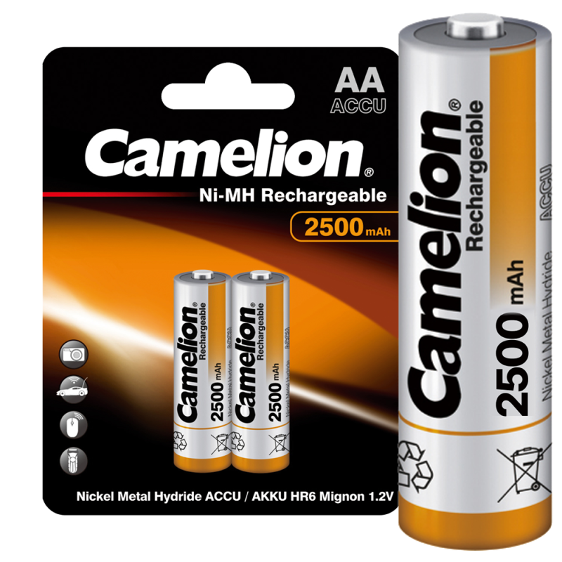 аккумулятор aa/r6 2500ма.ч ni-mn bp-2 металлик (блист.2шт) camelion 6107 от BTSprom.by
