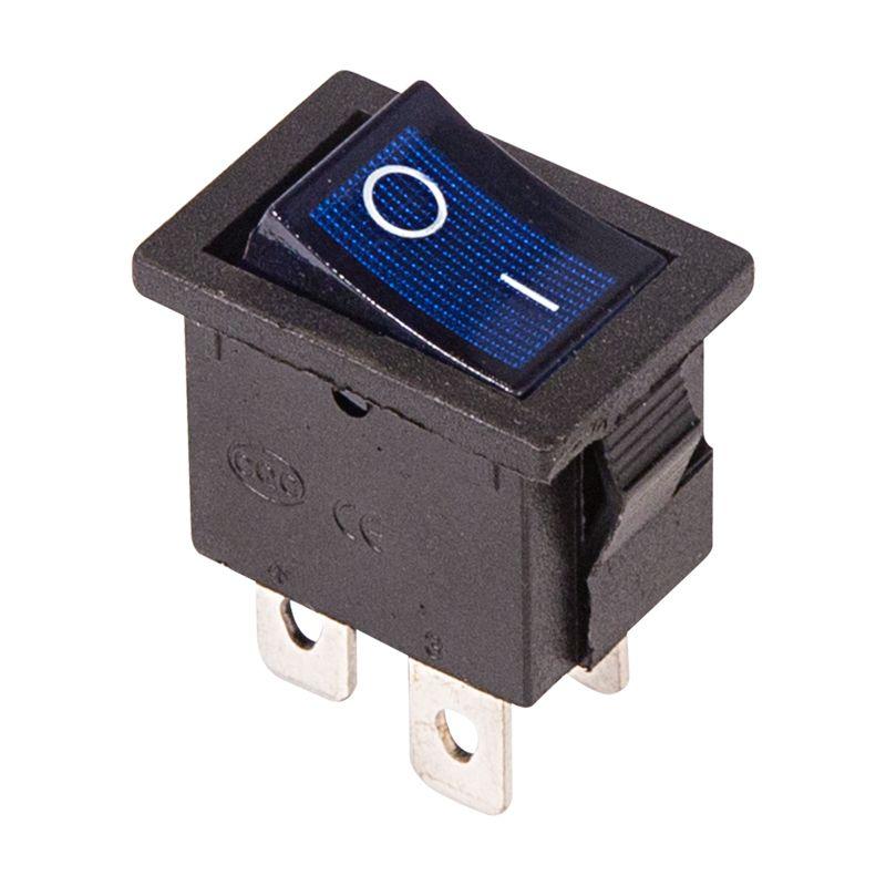 выключатель клавишный 250в 6а (4с) on-off син. с подсветкой mini (rwb-207 sc-768) rexant 36-2191 от BTSprom.by