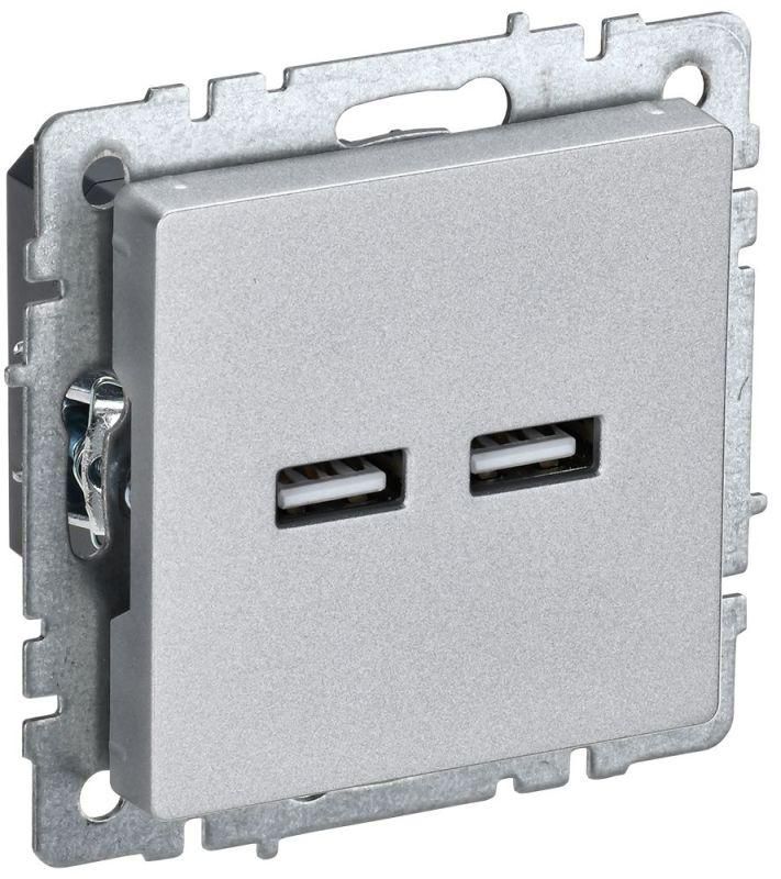 розетка brite usb a+a 3.1а рю10-1-бра механизм алюм. iek br-u21-d31-k47 от BTSprom.by