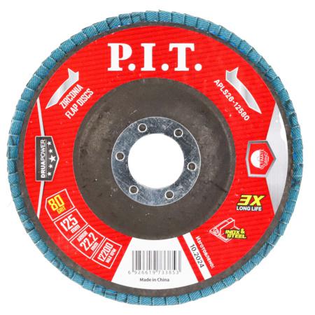 круг лепестковый шлифовальный drua 125х22.2мм za80 циркониевый корунд p.i.t. apls26-12580 от BTSprom.by