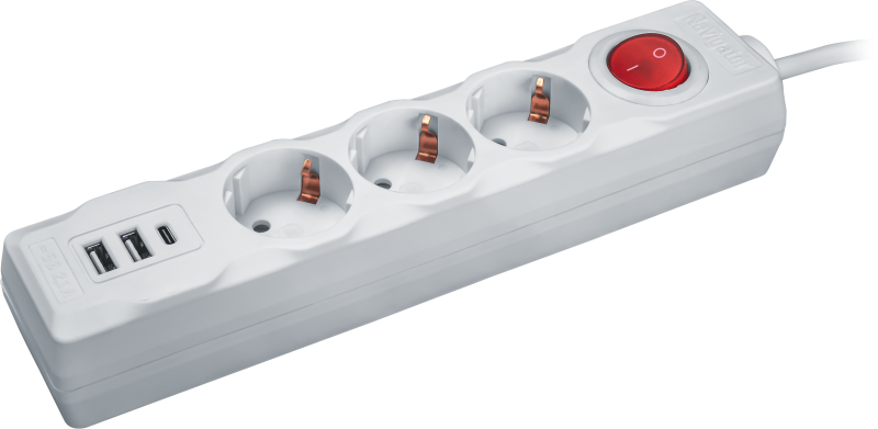 удлинитель 3х1.8м с заземл. 16а ip20 61 455 npe-usb01-03-180-esc-3х1 2хusb 2.1а 3х1 с выкл. navigator 61455 от BTSprom.by