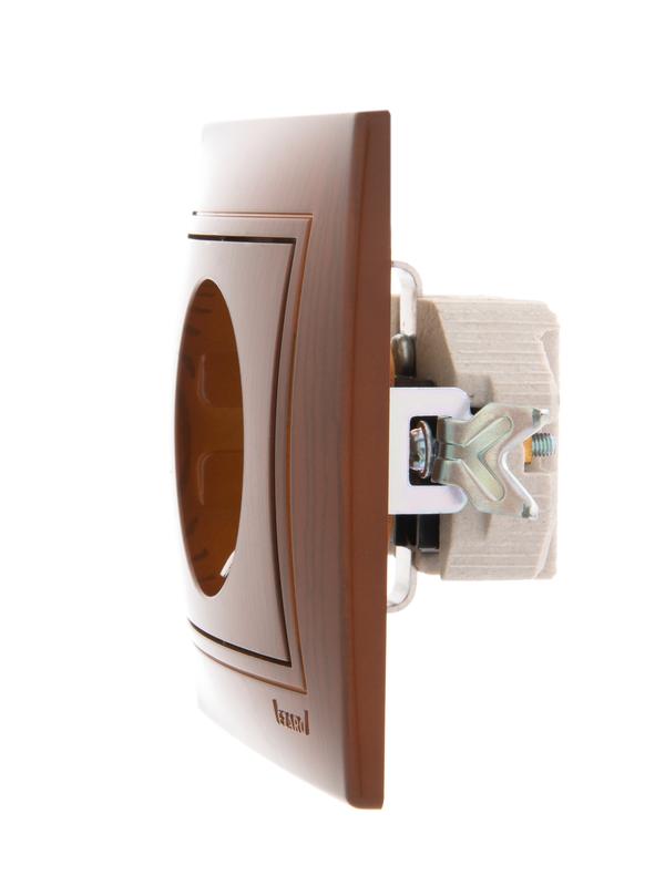  Розетка 1-м СП Mira 16А IP20 с заземл. керамика сосна LEZARD 701-0801-122 фото в каталоге от BTSprom.by