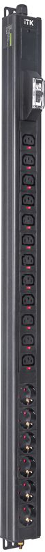 блок распределения питания base pdu pv1111 23u 1ф 16а 6schuko 12c13 2.6м schuko itk bs-pv12-06d-12c13-11 от BTSprom.by