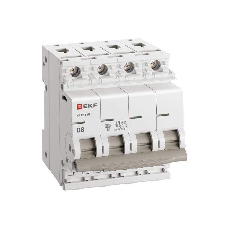 Выключатель автоматический 4п D 8А 4.5кА ВА 47-63N PROxima EKF M634408D фото в каталоге от BTSprom.by  Выключатель автоматический 4п D 8А 4.5кА ВА 47-63N PROxima EKF M634408D фото в каталоге от BTSprom.by