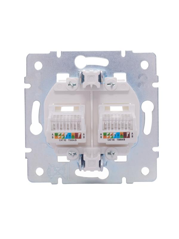  Розетка компьютерная 2-м СП Vesna механизм жемчуж./бел. перламутр LEZARD 742-3088-141 фото в каталоге от BTSprom.by