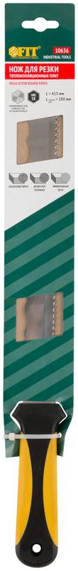  Нож для резки теплоизоляционных плит двустороннее лезвие 280х27мм нерж.сталь прорезин. ручка FIT 10636 фото в каталоге от BTSprom.by