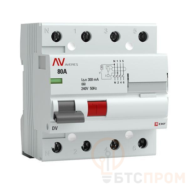 Выключатель дифференциального тока (УЗО) 4п 80А 300мА тип A DV AVERES EKF rccb-4-80-300-a-av фото в каталоге от BTSprom.by  Выключатель дифференциального тока (УЗО) 4п 80А 300мА тип A DV AVERES EKF rccb-4-80-300-a-av фото в каталоге от BTSprom.by