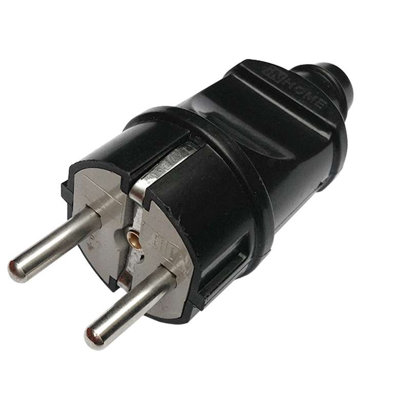 вилка прямая 16а 4240 с заземл. черн. in home 4690612009025 от BTSprom.by