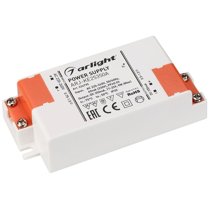 блок питания arj-ke25350a 9вт 350ма pfc ip20 пластик 5 лет arlight 024795 от BTSprom.by