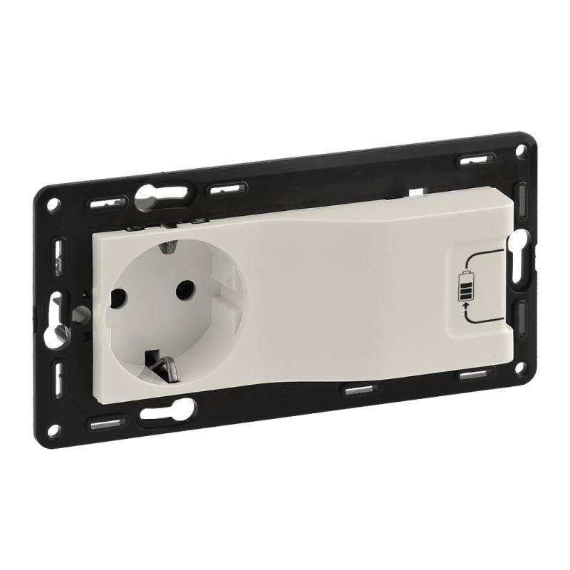 розетка 2-м сп valena in'matic 16а ip40 250в 2p+e с заряд. устройством usb 1000ма с лицев. панелью life/allure механизм сл. кость leg 753210 от BTSprom.by