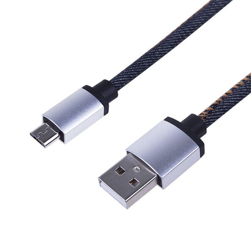 кабель usb microusb шнур в джинс. оплетке rexant 18-4242 от BTSprom.by