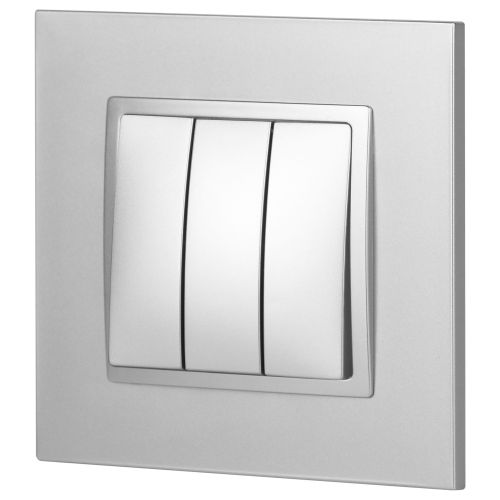  Выключатель 3-кл. СП Elegance 14-1107-03 10А IP20 250В 10AX механизм алюм. Эра Б0034252 фото в каталоге от BTSprom.by