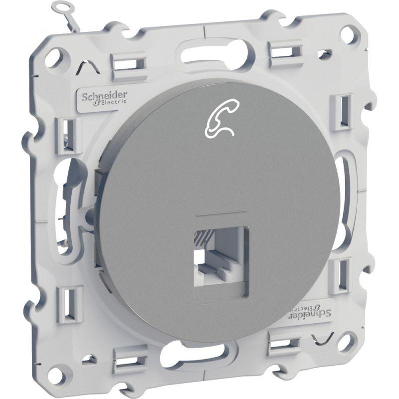 розетка телефонная 1-м odace rj12 6 контакт. винтов. зажимы механизм алюм. sche s53r497 от BTSprom.by
