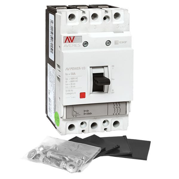  Выключатель автоматический 3п 50А 35кА AV POWER-1/3 TR AVERES EKF mccb-13-50-TR-av фото в каталоге от BTSprom.by