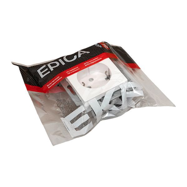  Розетка СП Эпика 16А с заземл. защ. шторки механизм бел. EKF UP1-SOW-111 фото в каталоге от BTSprom.by