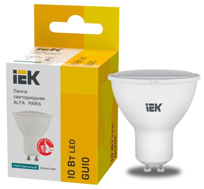 лампа светодиодная alfa 10вт par16 софит 4000к gu10 230в (6шт) iek lla-par16-10-230-4-gu10-6 от BTSprom.by