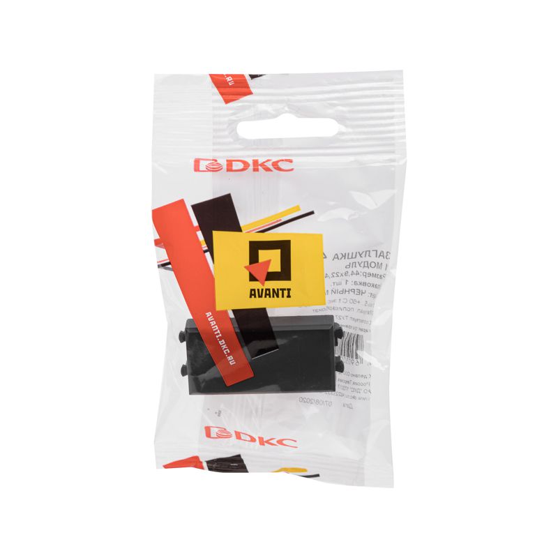  Заглушка модульная 1мод. Avanti "Черный матовый" DKC 4412991 фото в каталоге от BTSprom.by