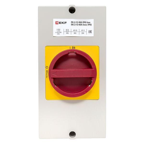  Переключатель кулачковый ПК-2-13 40А 3п "ВКЛ-ВЫКЛ" с блокировкой в боксе IP65 PROxima EKF pk-2k-13-40-a65 фото в каталоге от BTSprom.by