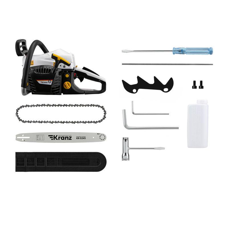  Пила цепная бензиновая KR-5245 шина 45см 3.5л.с шаг 0.325 72 звена Kranz KR-16-1182 фото в каталоге от BTSprom.by