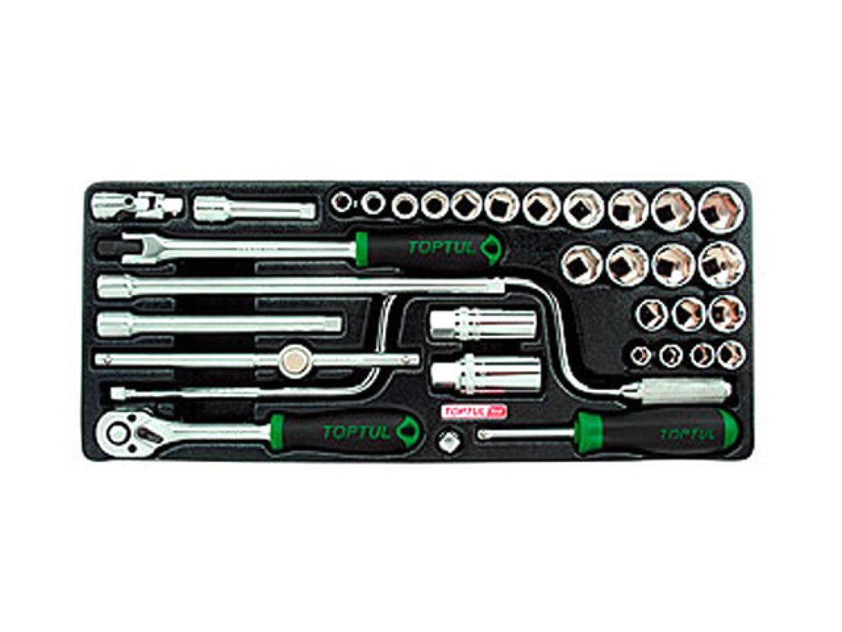 набор-сет головок 3/8" 34предм. 6гр. 434х176мм toptul gcat3403 от BTSprom.by