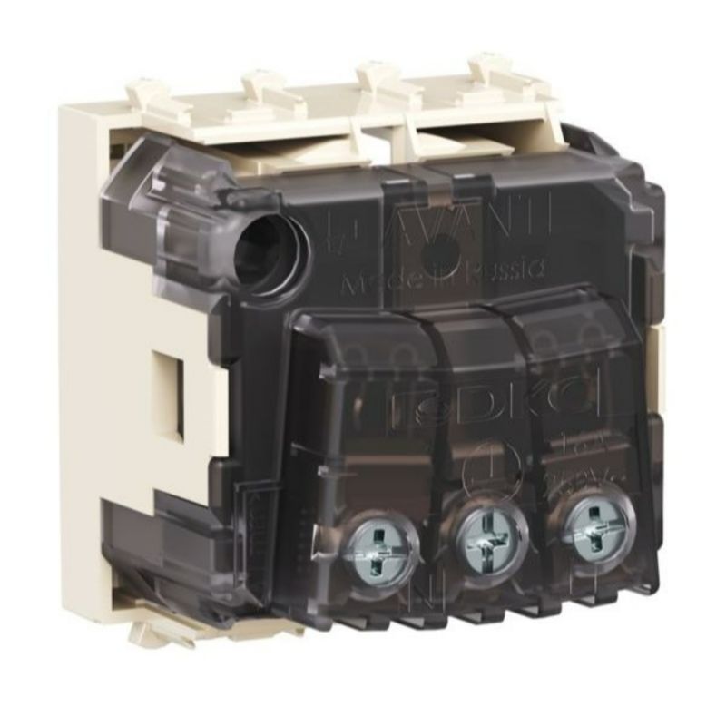  Розетка 1-м 2мод. Avanti "Ванильная дымка" 16А IP20 2P+E защ. шторки беж. DKC 4405002 фото в каталоге от BTSprom.by