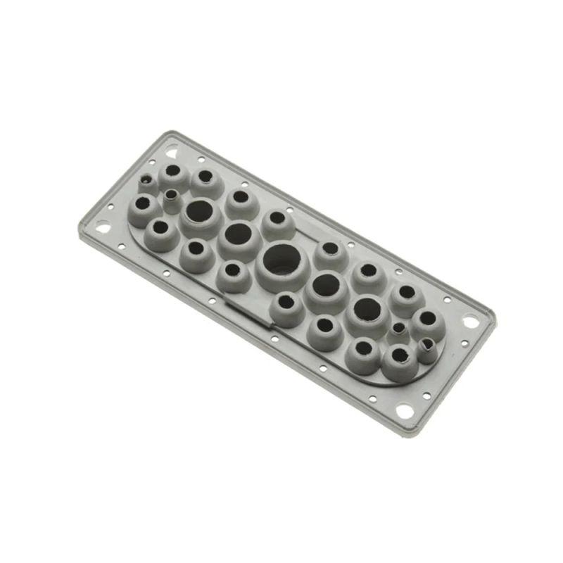  Ввод кабельный мембранный 25 отверстий d5-26мм IP65 сер. Промрукав PR08.26509 фото в каталоге от BTSprom.by