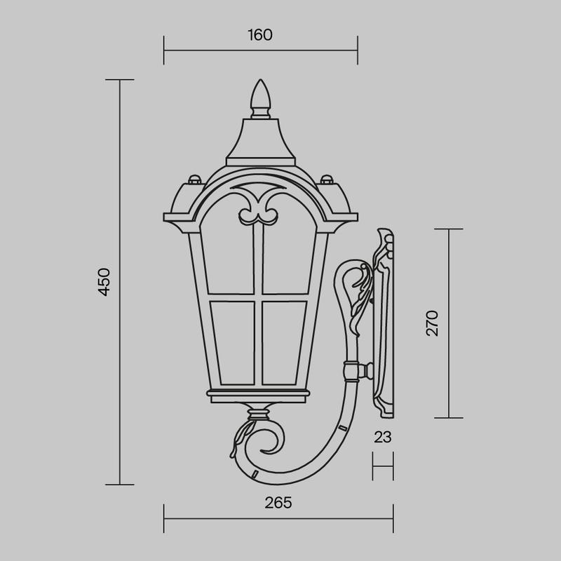  Светильник Albion 1х60Вт E27 IP44 бра настен. Maytoni O413WL-01BZ1 фото в каталоге от BTSprom.by