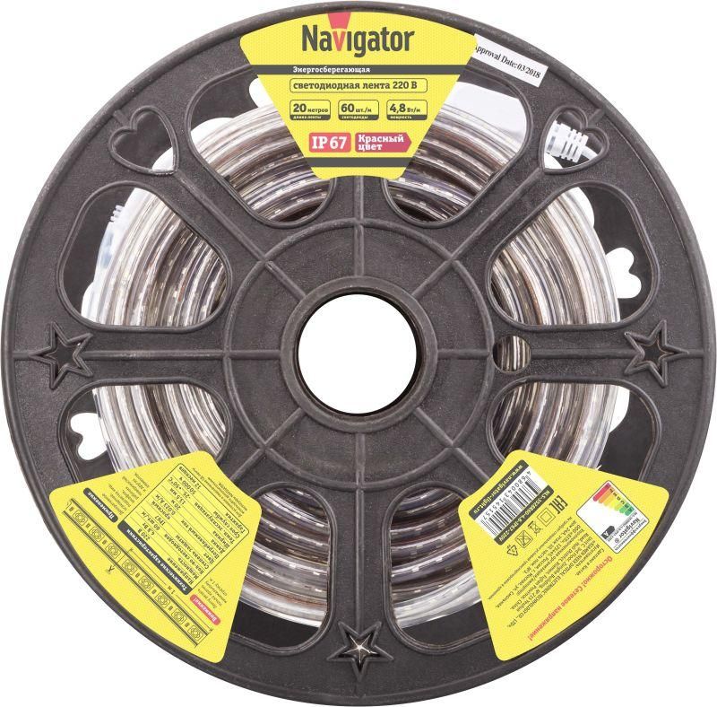 лента светодиодная 14 515 nls-3528r60-4.8-ip67-220v (уп.20м) navigator 14515 от BTSprom.by