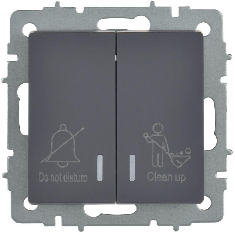  Выключатель 2-кл. BRITE 10А ВС10-2-9-БрГ для отелей с индик. механизм графит IEK BR-V20-2-10-K53 фото в каталоге от BTSprom.by