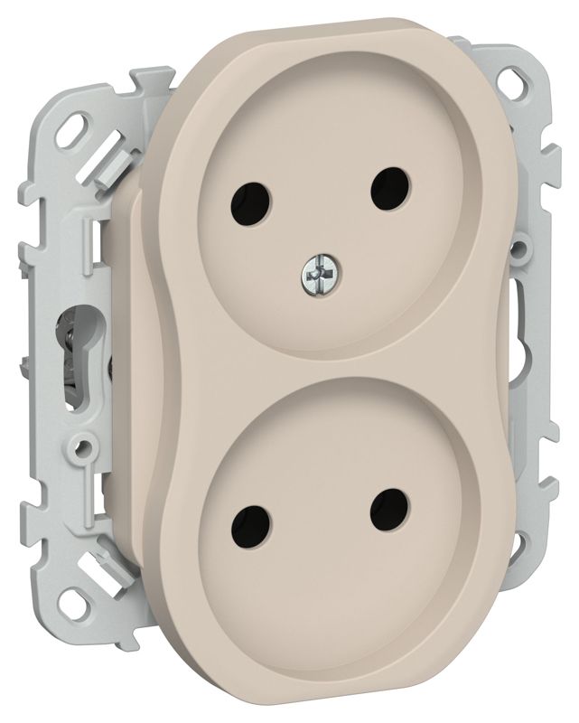 розетка 2-м сп flite рс02-0-флл 10а без заземл. без защ. шторок механизм льняной iek fi-r20-10-k88 от BTSprom.by