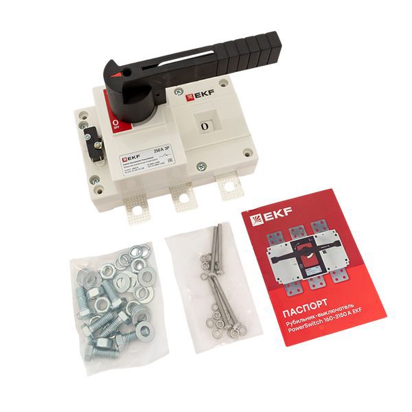  Рубильник-выключатель 3п 250А с рукояткой управления для прямой установки PowerSwitch PROxima EKF psds-250-3 фото в каталоге от BTSprom.by