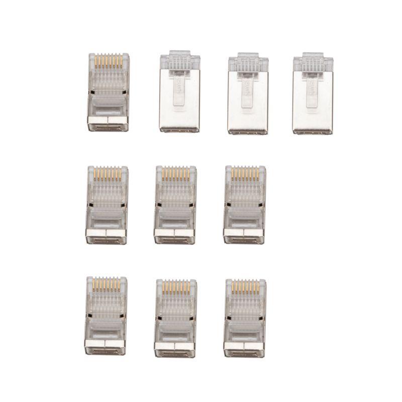  Разъем сетевой LAN на кабель штекер 8Р8С (Rj-45) под обжим в экране (уп.10шт) Rexant 06-0082-A10 фото в каталоге от BTSprom.by