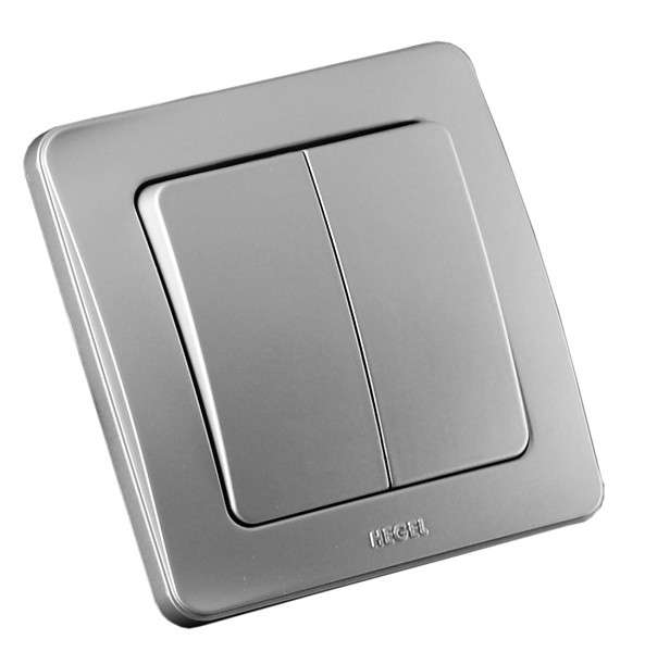 выключатель 2-кл. сп мастер 10а ip20 250в серебр. hegel вс10-351-06 от BTSprom.by