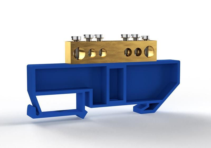 шина нулевая на din-изоляторе 8х12мм 6 отвер. латунь tokov electric tke-bcb-812-6-din/n от BTSprom.by