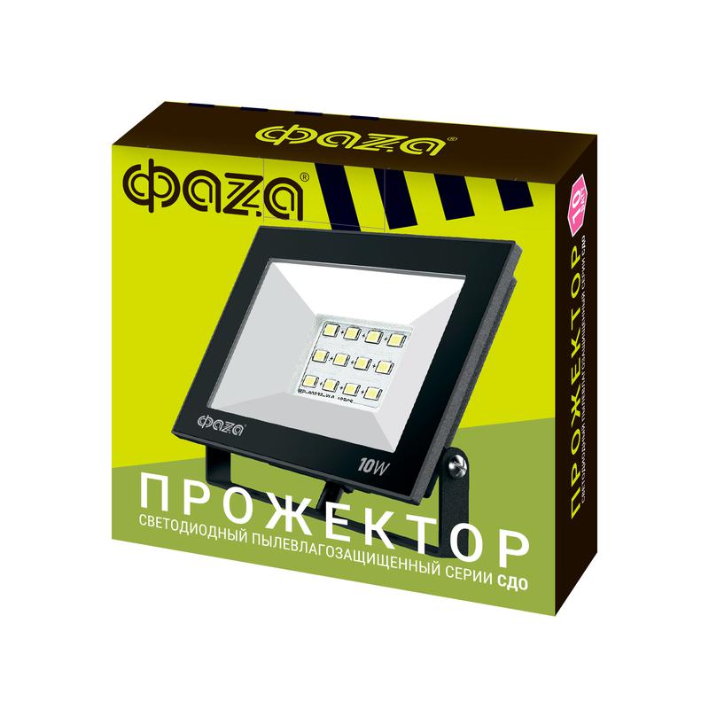  Прожектор светодиодный СДО-20 10Вт 6500К IP65 230В BL ДО прозр. закален. стекло ФАZА 5047242 фото в каталоге от BTSprom.by
