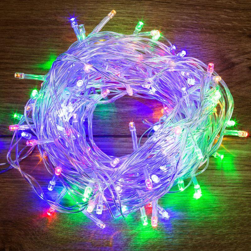 гирлянда светодиодная универсальная 10м 100led мультиколор 4вт ip20 с контроллером провод пвх прозр. neon-night 304-029 от BTSprom.by