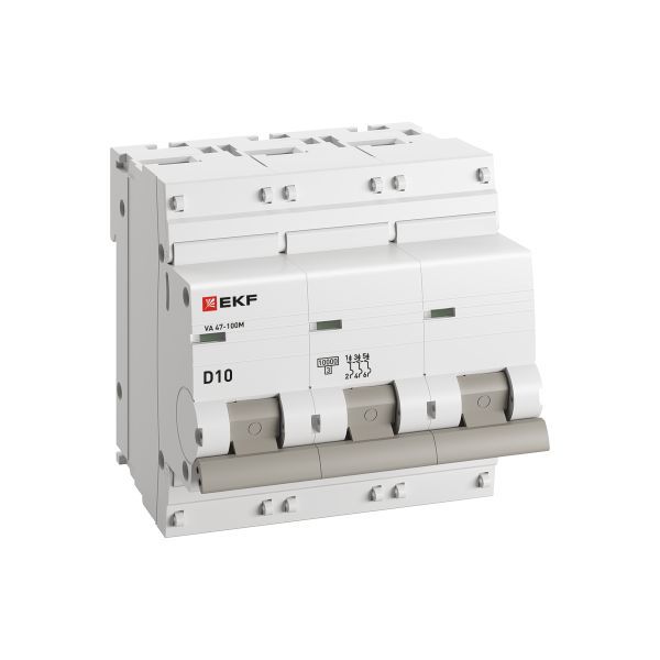  Выключатель автоматический модульный 3п D 10А 10kA ВА 47-100M без теплового расцеп. PROxima EKF mcb47100m-3-10D-pro фото в каталоге от BTSprom.by
