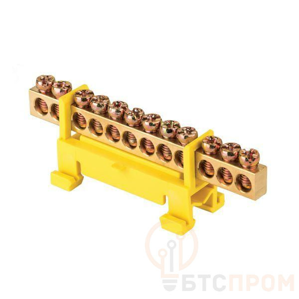 Шина нулевая PE 6х9 12 отвер. латунь желт. изолятор тип "Стойка" на DIN-рейку PROxima EKF sn0-63-12-sy фото в каталоге от BTSprom.by  Шина нулевая PE 6х9 12 отвер. латунь желт. изолятор тип "Стойка" на DIN-рейку PROxima EKF sn0-63-12-sy фото в каталоге от BTSprom.by