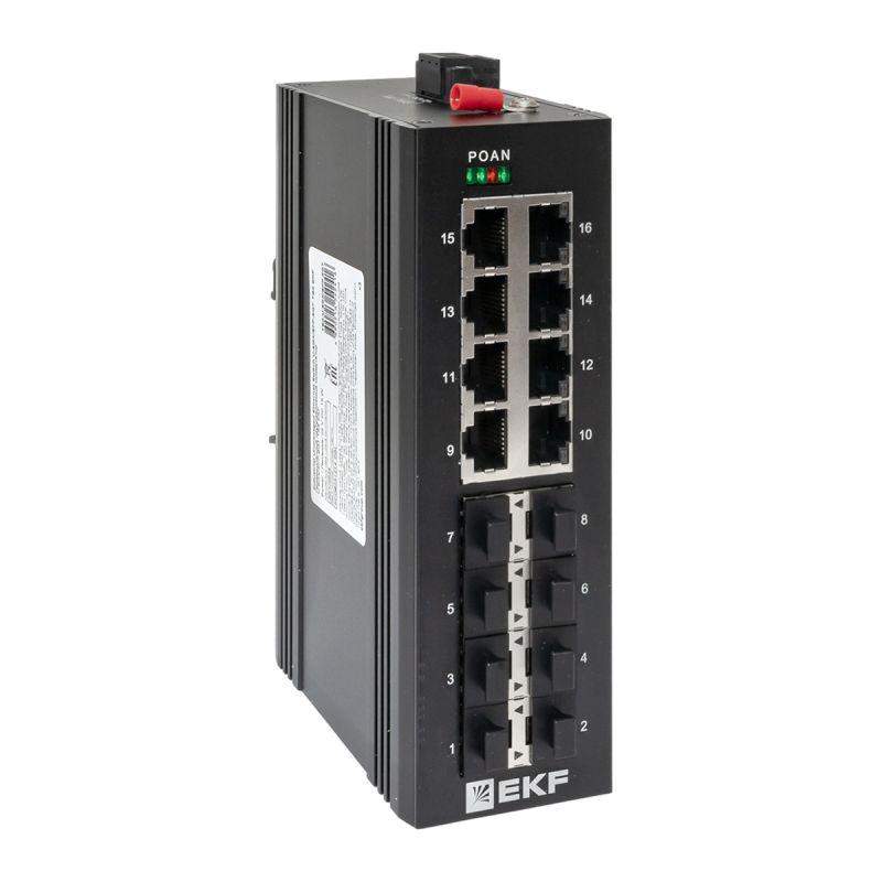 коммутатор неуправляемый промышленный u-8gx/sfp-8gt 8 портов 1000base-x sfp 8 портов 10/100/1000base-t(x) rj45 монтаж на din-рейку tsx ekf tsx-u-8gx/sfp-8gt от BTSprom.by