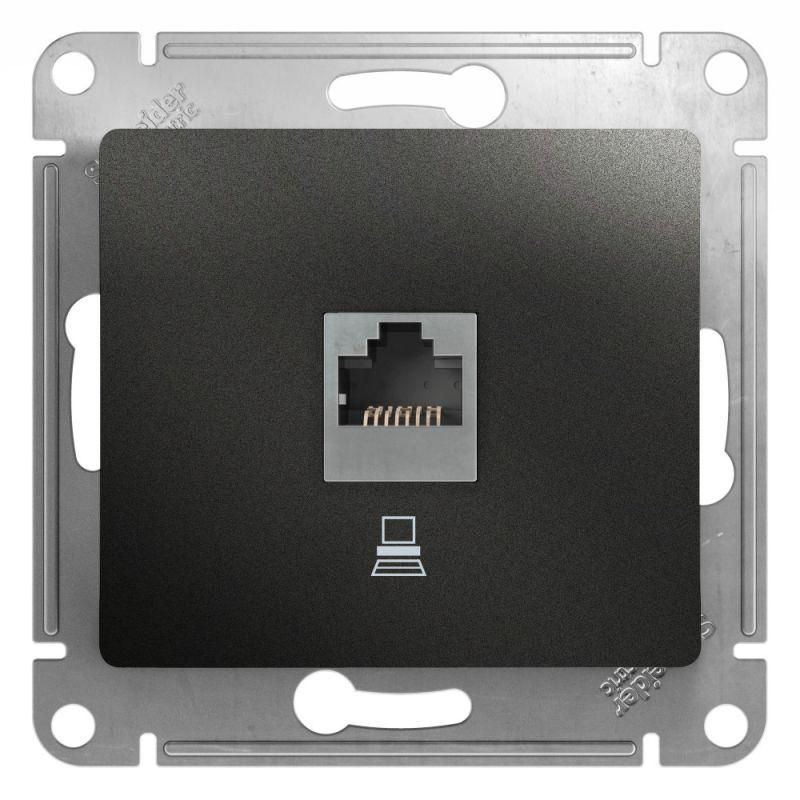розетка компьютерная 1-м glossa rj45 кат.5e механизм антрацит se gsl000781k от BTSprom.by